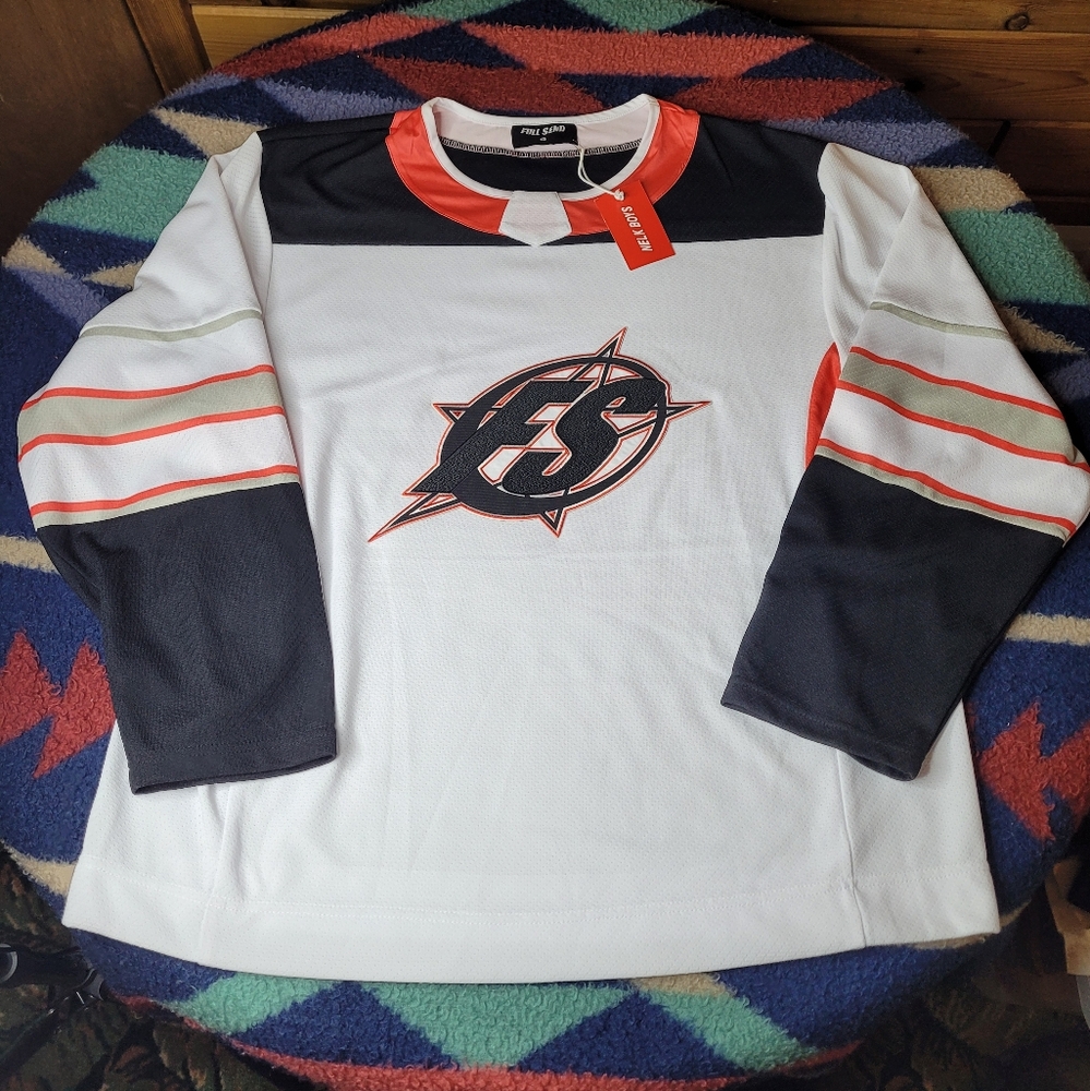 Nelk Boys Full Send Hockey Jersey Mens Medium White Logo New Youtube